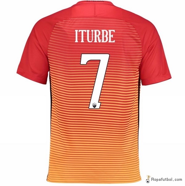 Camiseta As Roma Replica Tercera Ropa Iturbe 2016/17 Naranja